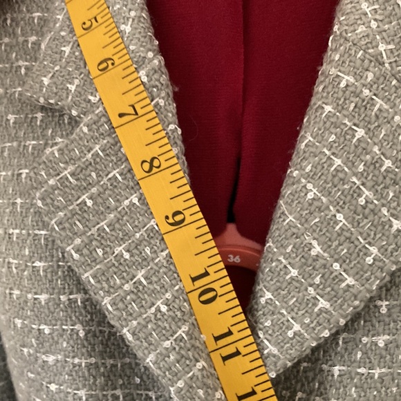 Express short green & white blazer, faux pockets size Medium - Picture 3 of 15